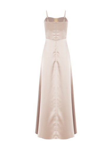 Robe longue bustier évasée en satin Rinascimento