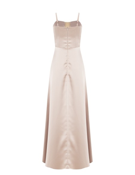 Robe longue bustier évasée en satin Rinascimento