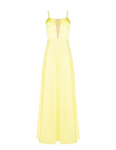 Robe longue bustier évasée en satin Rinascimento