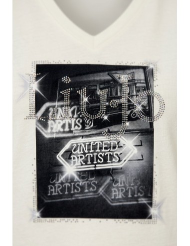 T-shirt met print en strass van Liu Jo