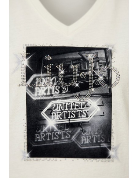 T-shirt met print en strass van Liu Jo