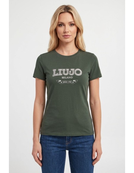 T-Shirt Liu Jo avec logo et pierres précieuses