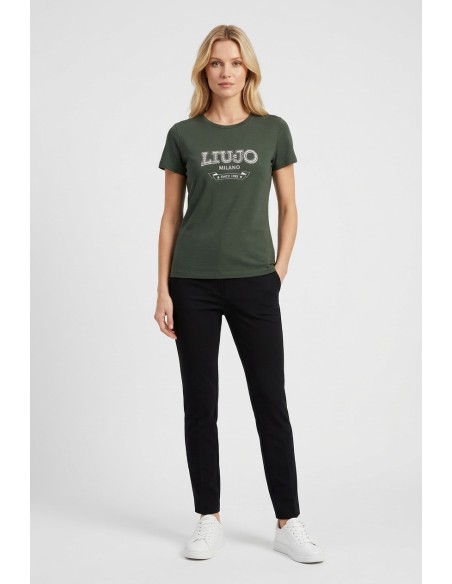 T-Shirt Liu Jo avec logo et pierres précieuses