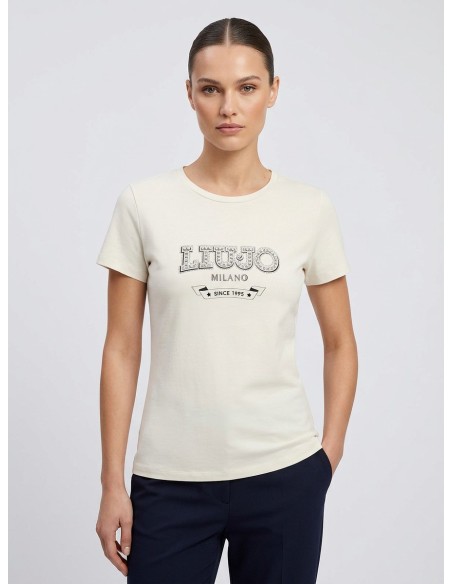 T-Shirt Liu Jo avec logo et pierres précieuses