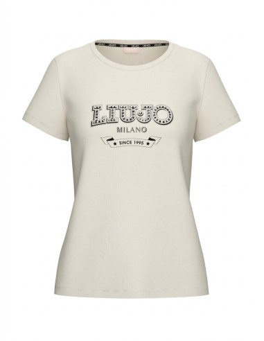 T-shirt met logo en edelstenen van Liu Jo