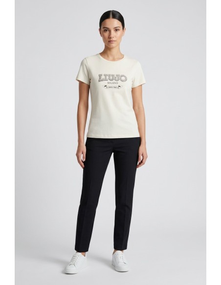 T-Shirt Liu Jo avec logo et pierres précieuses