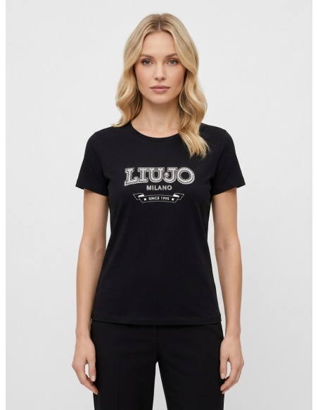 T-Shirt Liu Jo avec logo et pierres précieuses