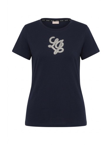 T-Shirt avec logo Liu Jo Lettres avec pierres précieuses