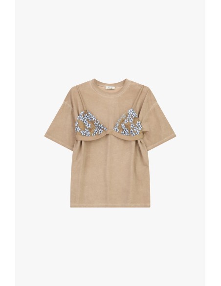 T-shirt à manches courtes avec détails floraux appliqués Dixie
