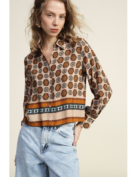 Blouse à imprimé géométrique vif Dixie