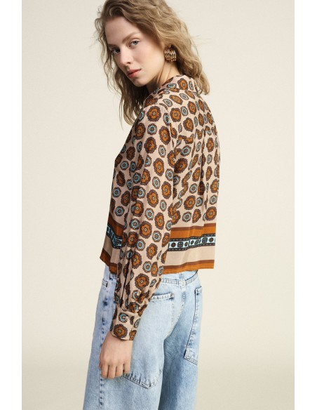 Blouse à imprimé géométrique vif Dixie