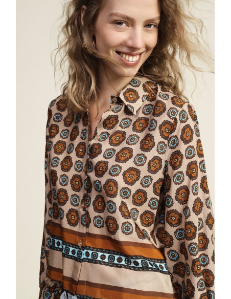 Blouse à imprimé géométrique vif Dixie