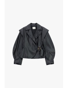 Veste en similicuir avec ceinture et manches volumineuses Dixie 2