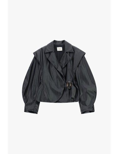 Veste en similicuir avec ceinture et manches volumineuses Dixie
