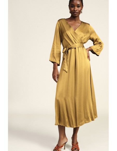 Robe midi portefeuille avec ceinture à la taille Dixie
