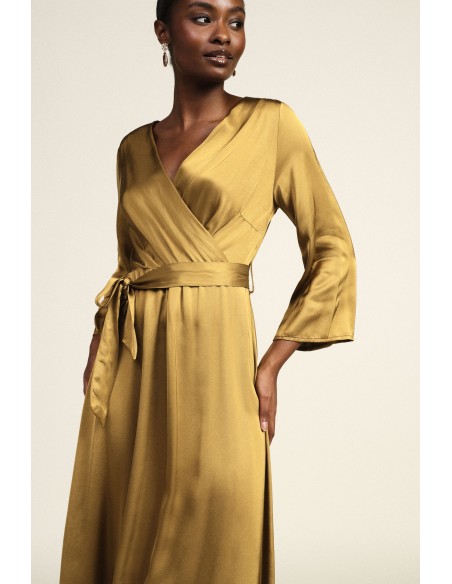 Robe midi portefeuille avec ceinture à la taille Dixie