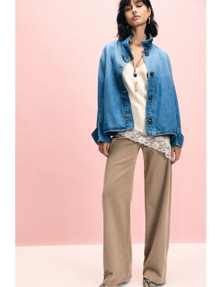 Pantalon large à cinq poches taille haute s'il vous plaît