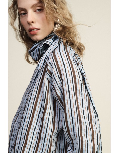 Chemise rayée à col classique et poche Dixie