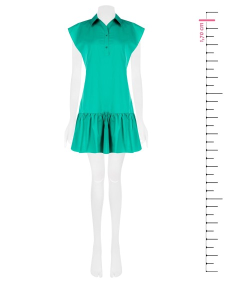 Robe courte et droite à volants en coton Rinascimento