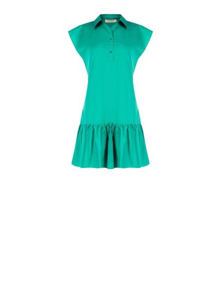 Robe courte et droite à volants en coton Rinascimento