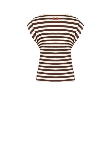 T-shirt en coton côtelé à rayures Rinascimento