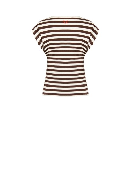 Gestreept katoenen T-shirt met ribstructuur Rinascimento