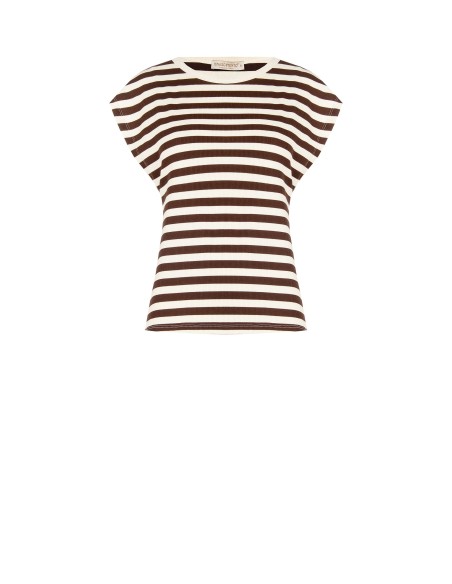 Gestreept katoenen T-shirt met ribstructuur Rinascimento