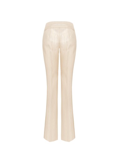 Pantalon droit en tissu technique rayé avec lurex effet pailleté Rinascimento