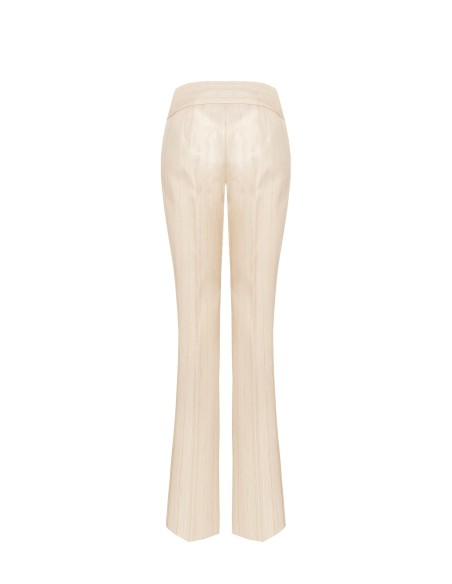 Rechte broek van technische gestreepte stof met lurex en glittereffect van Rinascimento