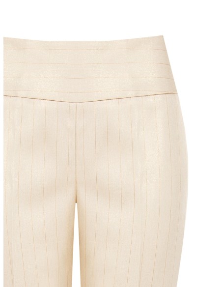 Rechte broek van technische gestreepte stof met lurex en glittereffect van Rinascimento