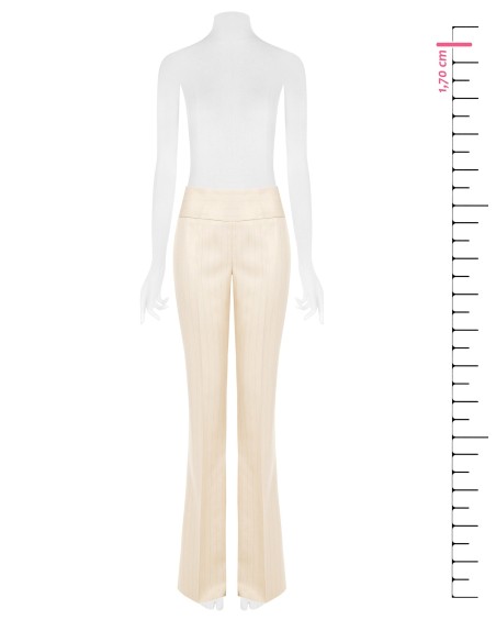 Pantalon droit en tissu technique rayé avec lurex effet pailleté Rinascimento