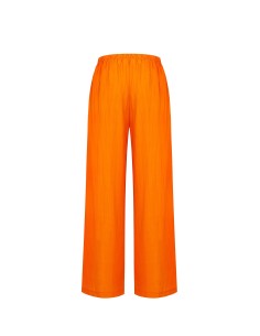 Pantalon palazzo en viscose mélangée effet froissé avec cordon de serrage à la taille Rinascimento 2