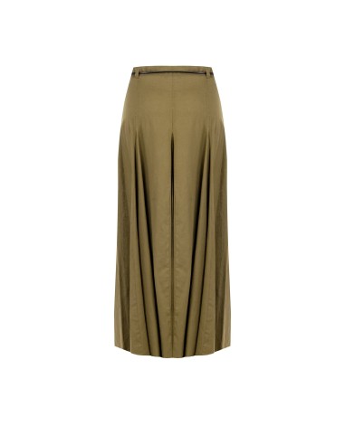 Jupe longue à roulettes en lin et viscose mélangés avec ceinture fine en similicuir assortie Rinascimento