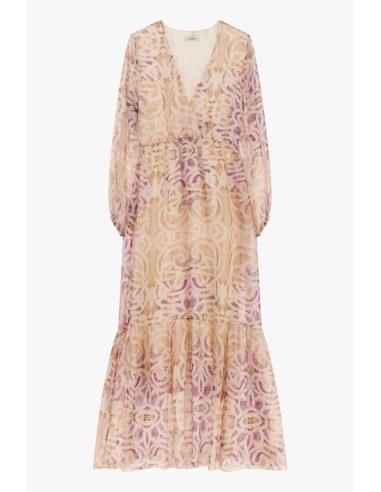 Lange jurk met paisleyprint en V-hals Dixie