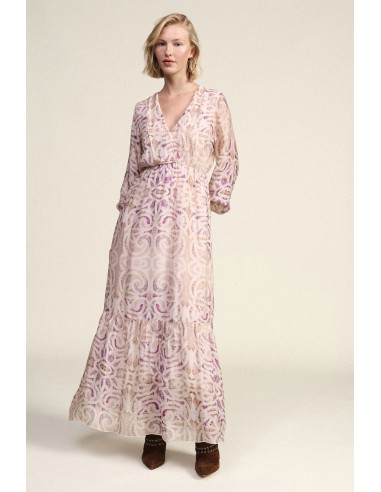 Lange jurk met paisleyprint en V-hals Dixie