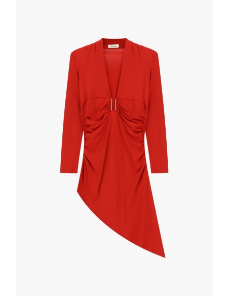 Robe courte à encolure profonde et drapé Dixie