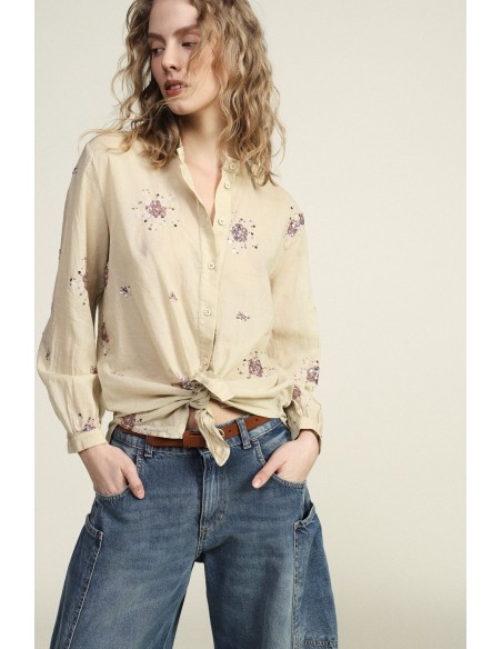 Chemise à paillettes et col Dixie classique