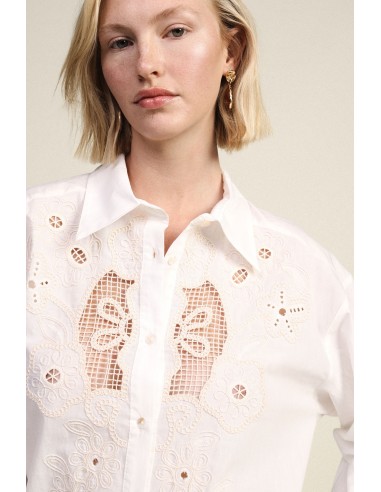Chemise brodée à large motif floral Dixie