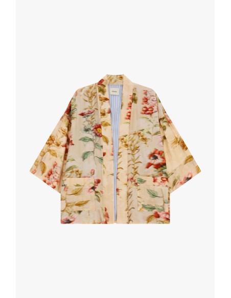 Manteau duster à motif floral et manches amples Dixie