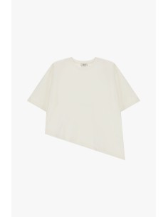 Dixie T-shirt met korte mouwen en asymmetrische zoom