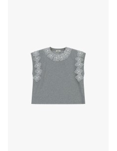 Dixie Floral Embroidery Sleeveless Boxy Top 2