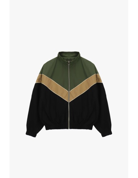 Bomber zippé à motif géométrique et ourlet élastiqué Dixie