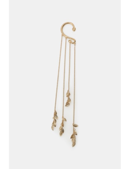 Manchette d'oreille serpent avec chaînes et feuilles Dixie