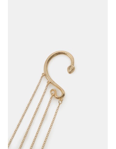 Manchette d'oreille serpent avec chaînes et feuilles Dixie