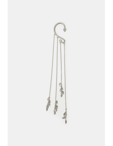 Dixie ear cuff-oorbel met slang, kettingen en bladeren