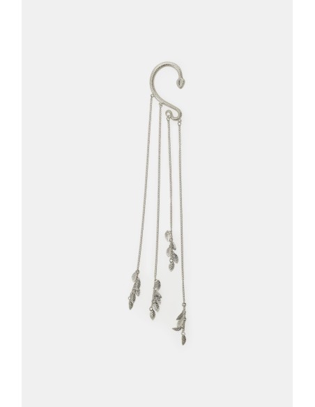 Dixie ear cuff-oorbel met slang, kettingen en bladeren