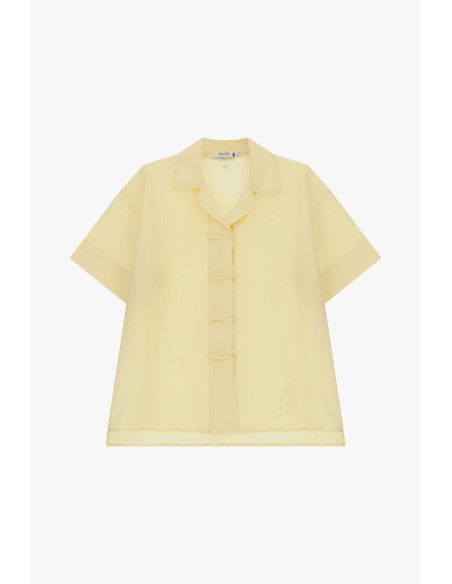 Korte boxy blouse met knoopsluiting Please