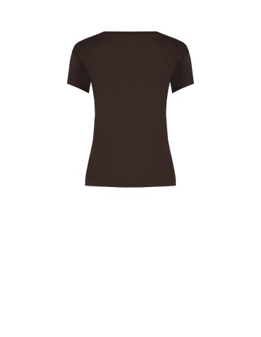T-shirt regular en coton avec imprimé chien et strass Rinascimento