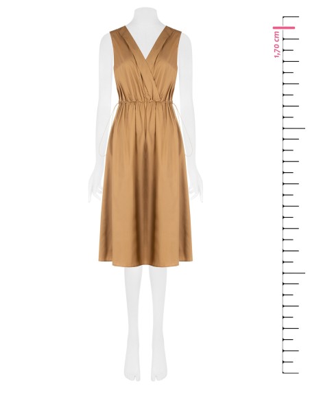 Robe évasée au genou avec décolleté en V croisé et lien de serrage à la taille Rinascimento