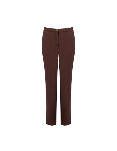 Pantalon cigarette en tissu fluide avec bouton en métal Rinascimento